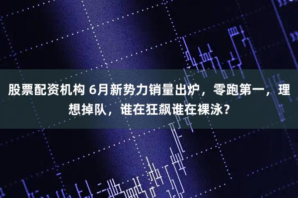 股票配资机构 6月新势力销量出炉，零跑第一，理想掉队，谁在狂飙谁在裸泳？